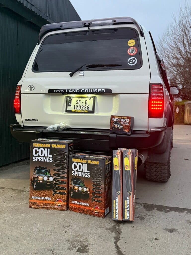 Terrain Tamer suspension parts for a Land Cruiser